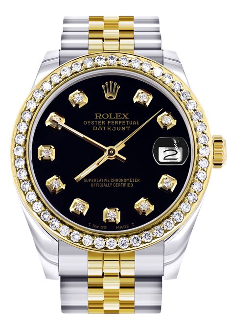 black and gold rolex watch|all gold Rolex with diamonds.